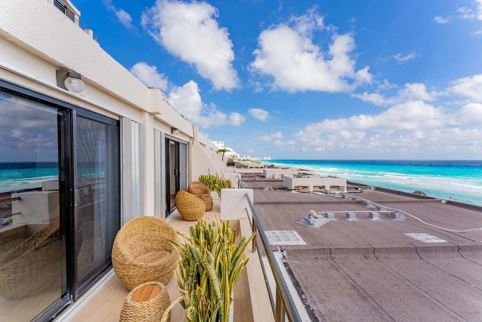 Amazing Caribbean Ocean View At Villas Marlin In Cancún Kültér fotó