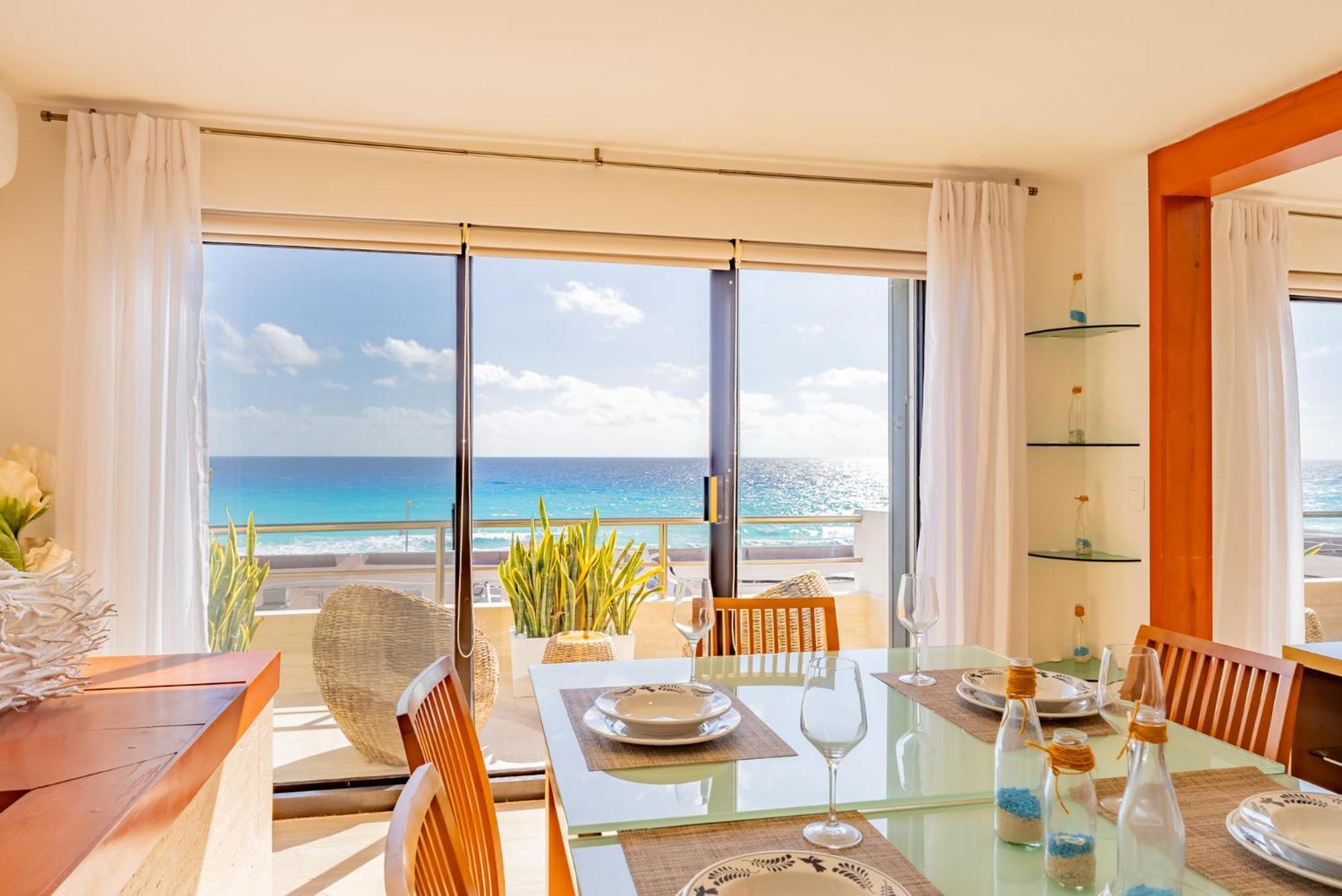 Amazing Caribbean Ocean View At Villas Marlin In Cancún Kültér fotó